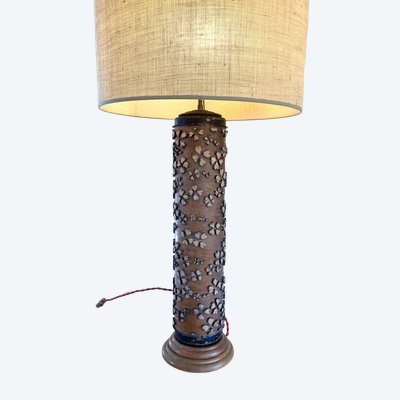Impression scroll lamp, Wood and brass, Late 19th century
