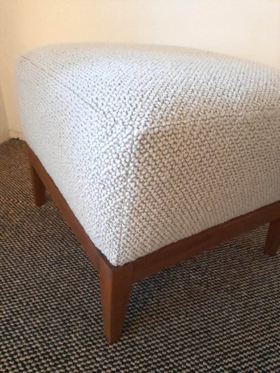 Fabric-covered square stool