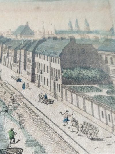 VUE D'OPTIQUE DES PONTS PARISIENS ET DU CHATEAU DES TUILERIES XVIII