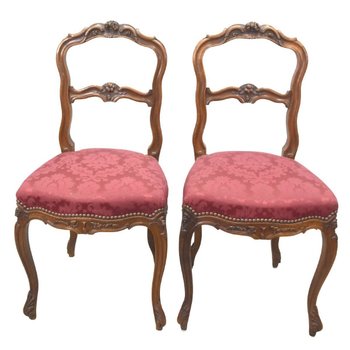 Salon En Noyer De Style Lxv , Fauteuils à La Reine