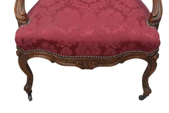 Salon En Noyer De Style Lxv , Fauteuils à La Reine