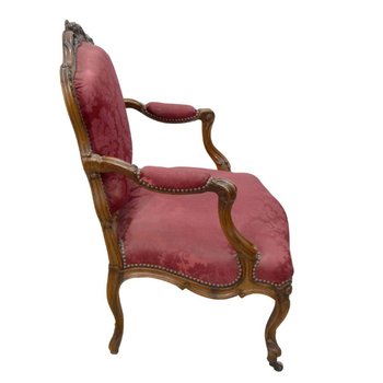 Salon En Noyer De Style Lxv , Fauteuils à La Reine