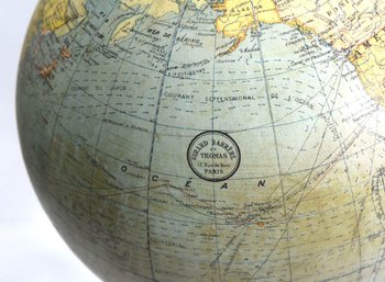 Globe Terrestre Ancien Socle Fonte Gerard Barrère Et Thomas Paris