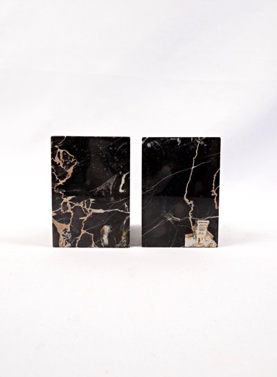 Pair of Art Deco bas-relief marble bookends of Jesus and Mary early 20th century