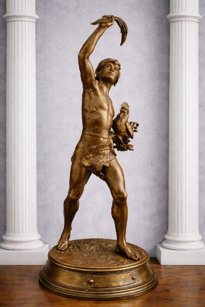 Henri Plé (1853-1922): Vainqueur au Coq - Sculpture in patinated bronze - 19th century