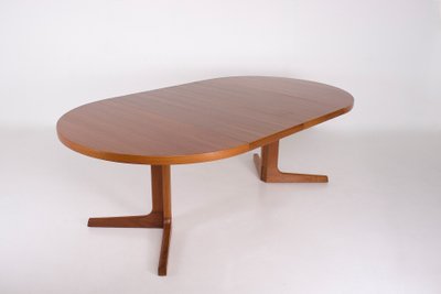 Tavolo rotondo in teak con due foglie - AM Møbler, Danimarca, anni '70