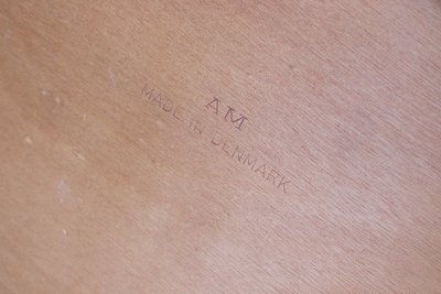 Tavolo rotondo in teak con due foglie - AM Møbler, Danimarca, anni '70