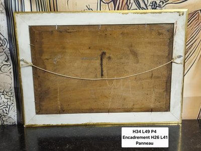 French school - Village animé au crépuscule - Oil on panel