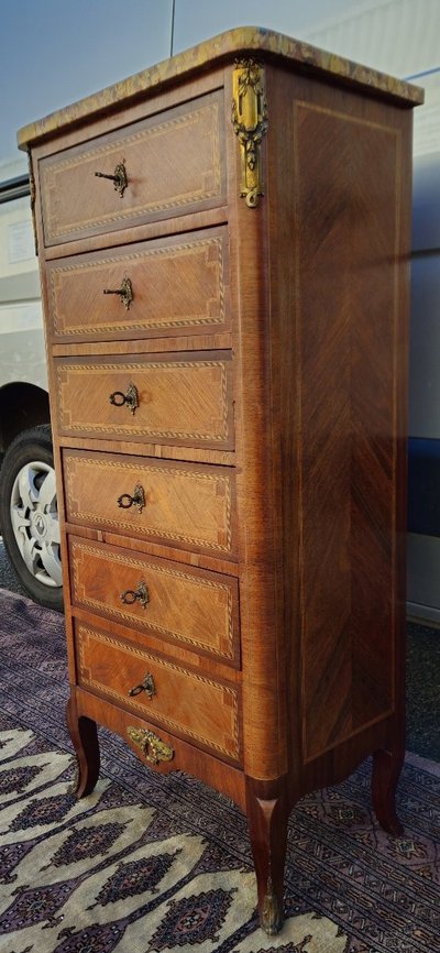 Semainier Louis XV style in marquetry