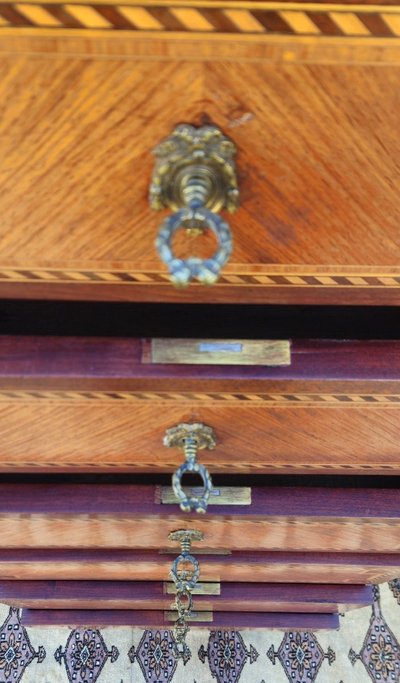 Semainier Louis XV style in marquetry