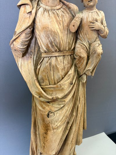 Vergine con Bambino scolpita nel legno, fine XVIII secolo