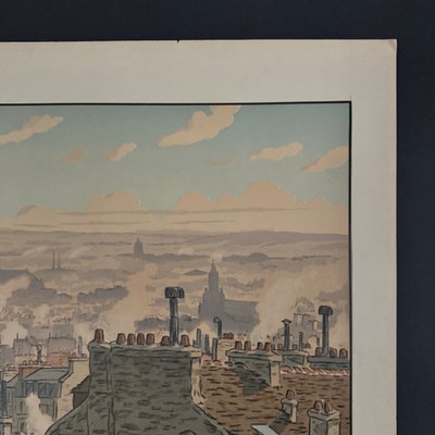 Litografia di Henri Rivière, Paesaggi parigini - Parigi vista da Montmartre