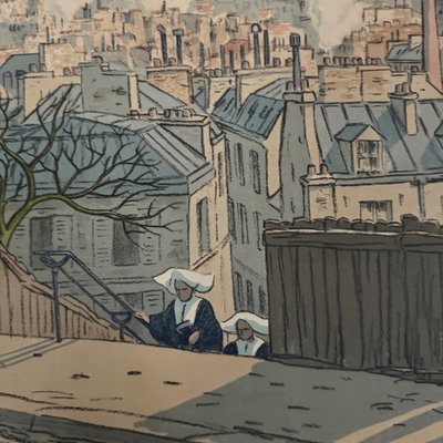 Litografia di Henri Rivière, Paesaggi parigini - Parigi vista da Montmartre