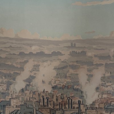 Litografia di Henri Rivière, Paesaggi parigini - Parigi vista da Montmartre