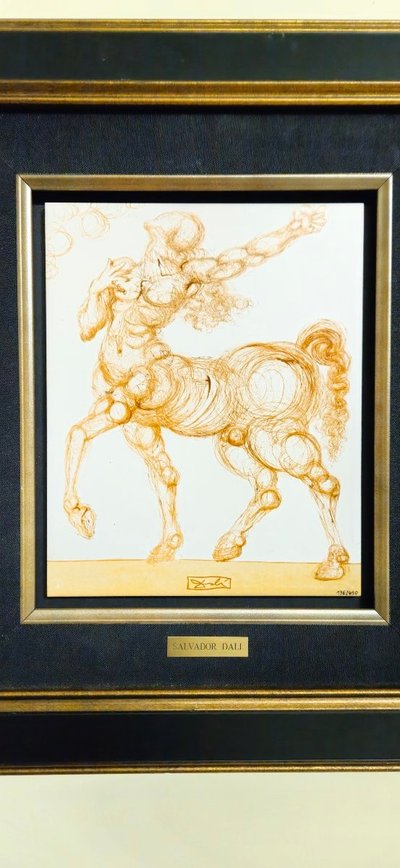 Salvador Dalí – Centauro (incisione a gesso rosso), Divina Commedia - numerata 136/490