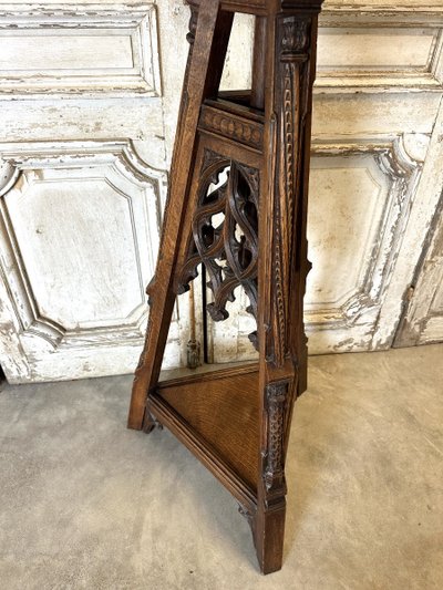 Gothic oak side table, circa 1900