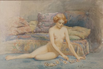 Adolphe Faugeron - (1844 - 1966) - Le mappe - acquerello -