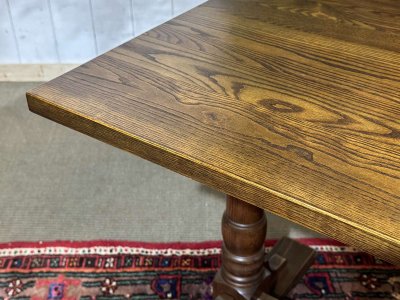 English bistro table in ash and beech from the 1970s