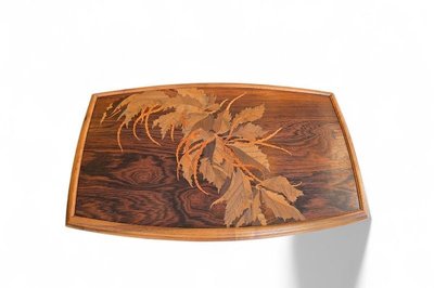 Emile Gallé Art Nouveau Tea Table "Foliage and Kittens"