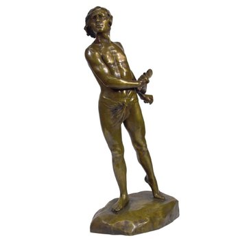 Bronze Patine Dorée Représentant David Signé Charbonneau Daté 1909