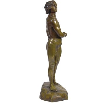 Bronze Patine Dorée Représentant David Signé Charbonneau Daté 1909