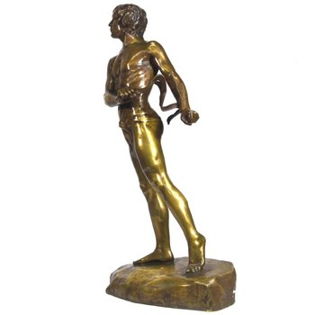 Bronze Patine Dorée Représentant David Signé Charbonneau Daté 1909