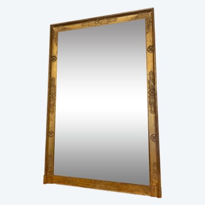 Important miroir en bois et stuc doré d'époque empire