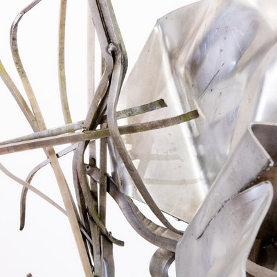 Alber Féraud stainless steel sculpture, signed and dated 1976