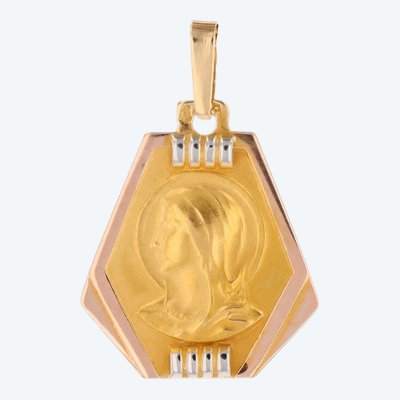 Antike dreifarbige Jungfrau-Maria-Medaille