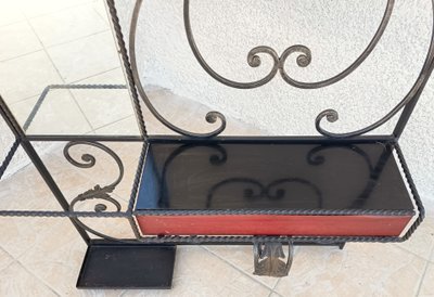 1960s wrought iron coat rack