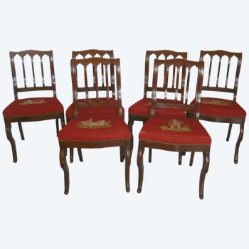 Series of six Restoration chairs