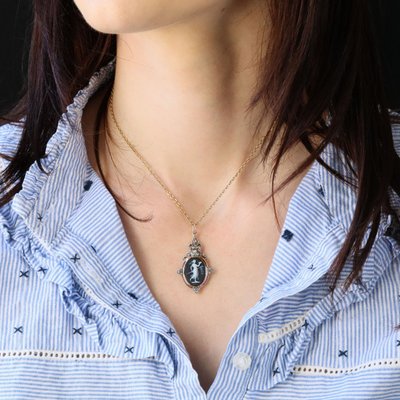 Antique Cameo And Rose-cut Diamond Pendant