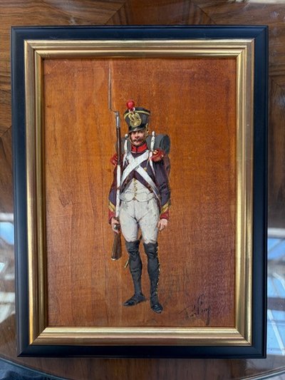 Wilder M. Darling (1856-1933) - Rifleman of the Imperial Guard - Painting on panel
