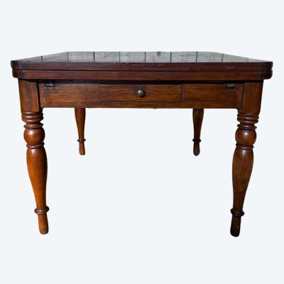Table à allonges intégrées – Style Second Empire – XIXe siècle – Bois massif