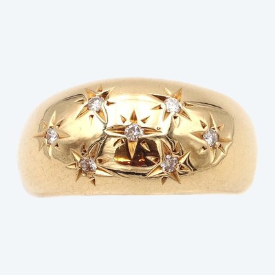 Diamond ball ring in 18k gold, ball ring, constellation ring 