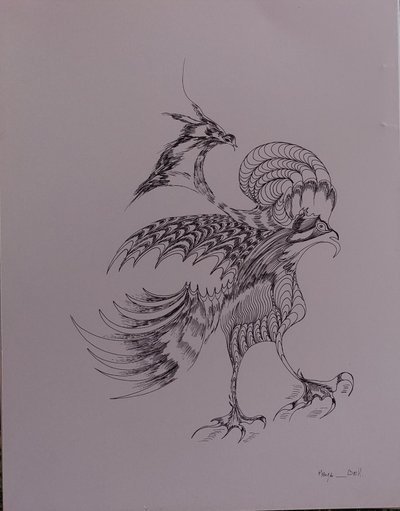 Maya Bell - Surreal Birds - Two Original Drawings