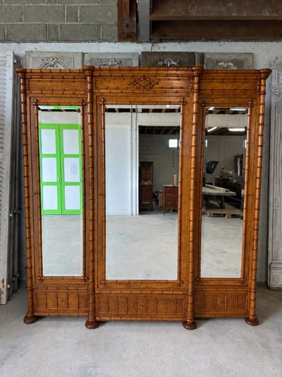 19th century faux bamboo style wardrobe