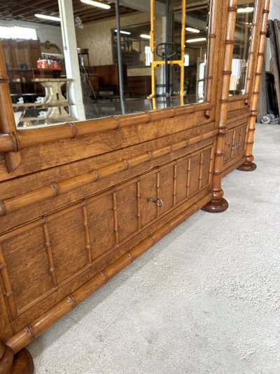 19th century faux bamboo style wardrobe