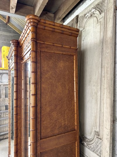 19th century faux bamboo style wardrobe