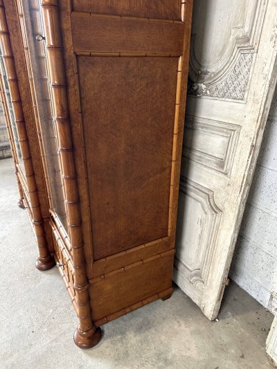 19th century faux bamboo style wardrobe