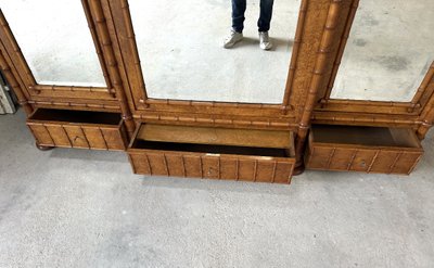 19th century faux bamboo style wardrobe