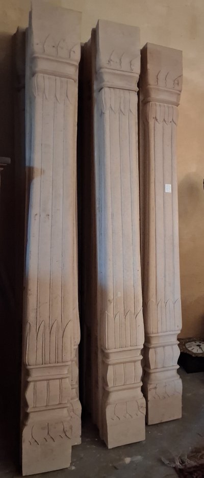 Twelve pink sandstone columns