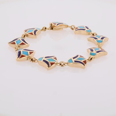 Bracelet or jaune email égyptien