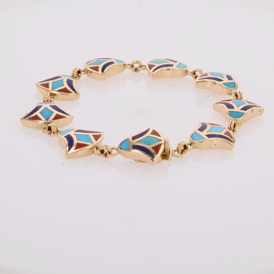 Bracelet or jaune email égyptien