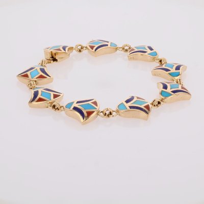 Bracelet or jaune email égyptien