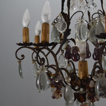 Chandelier Pampilles Early 20th Century 7 Lights