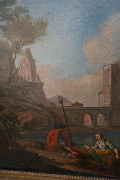 Jean Baptiste Lallemand, follower of, 18th century school, Mediterranean port scene