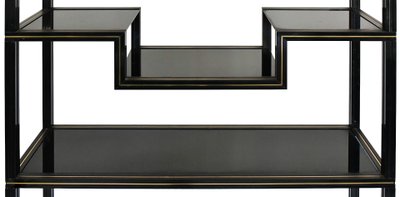 Schwarz lackiertes Metallregal aus den 1970er Jahren von Pierre Vandel Paris