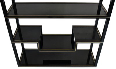 Schwarz lackiertes Metallregal aus den 1970er Jahren von Pierre Vandel Paris
