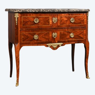 Chest of drawers in marquetry and wood veneers. Violet wood and rosewood.